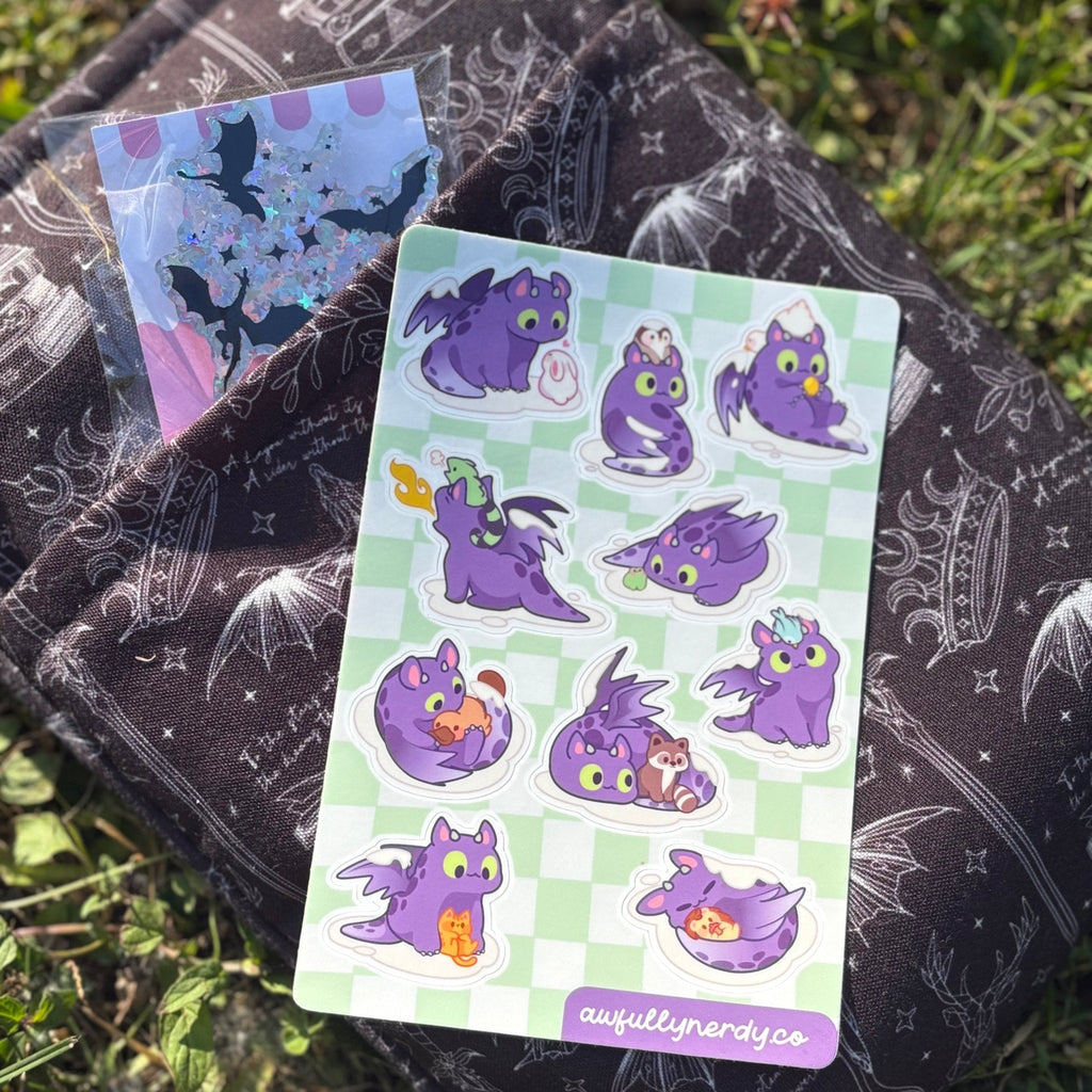 Dragon Matte Sticker Sheet | Kawaii Aesthetic Stickers | Planner Stickers | Journal Stickers | Scrapbooking | Stationery Gift