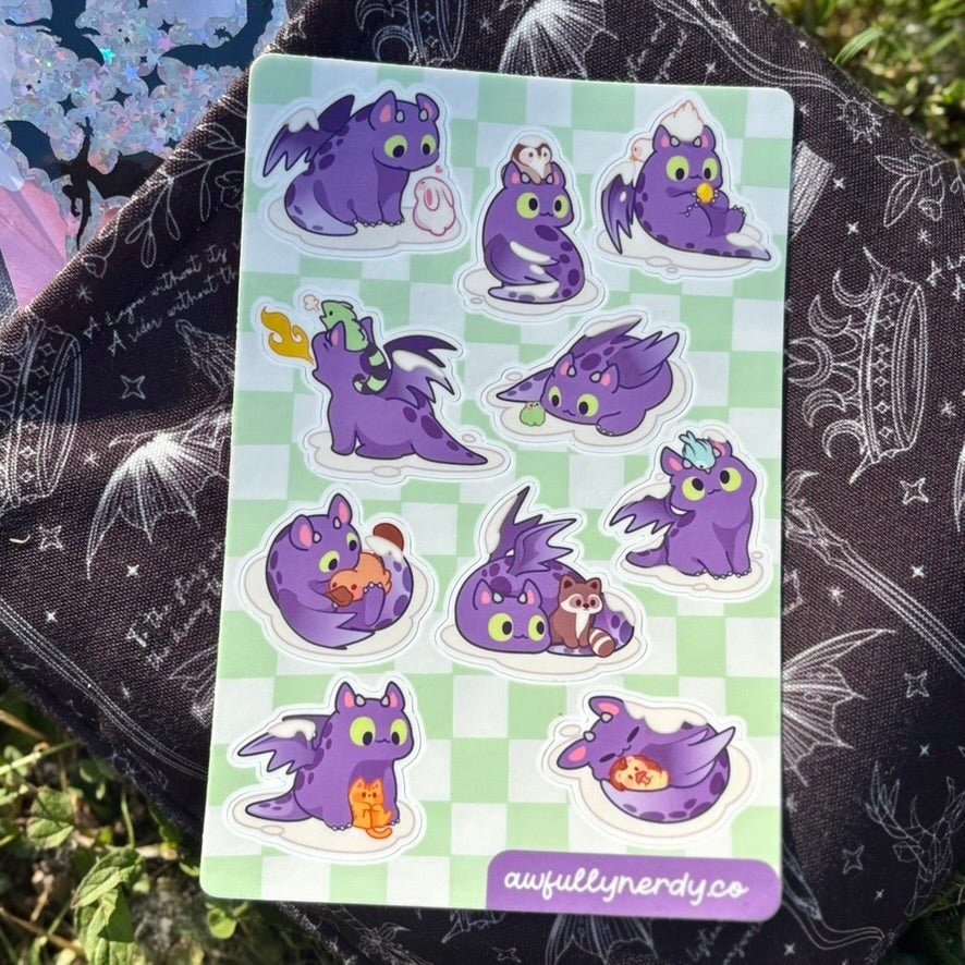 Dragon Matte Sticker Sheet | Kawaii Aesthetic Stickers | Planner Stickers | Journal Stickers | Scrapbooking | Stationery Gift