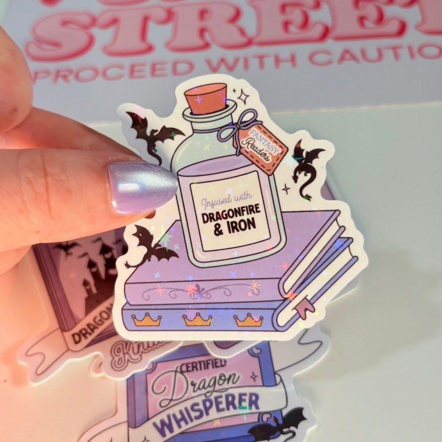 Dragonfire & Iron Books Sparkle Sticker