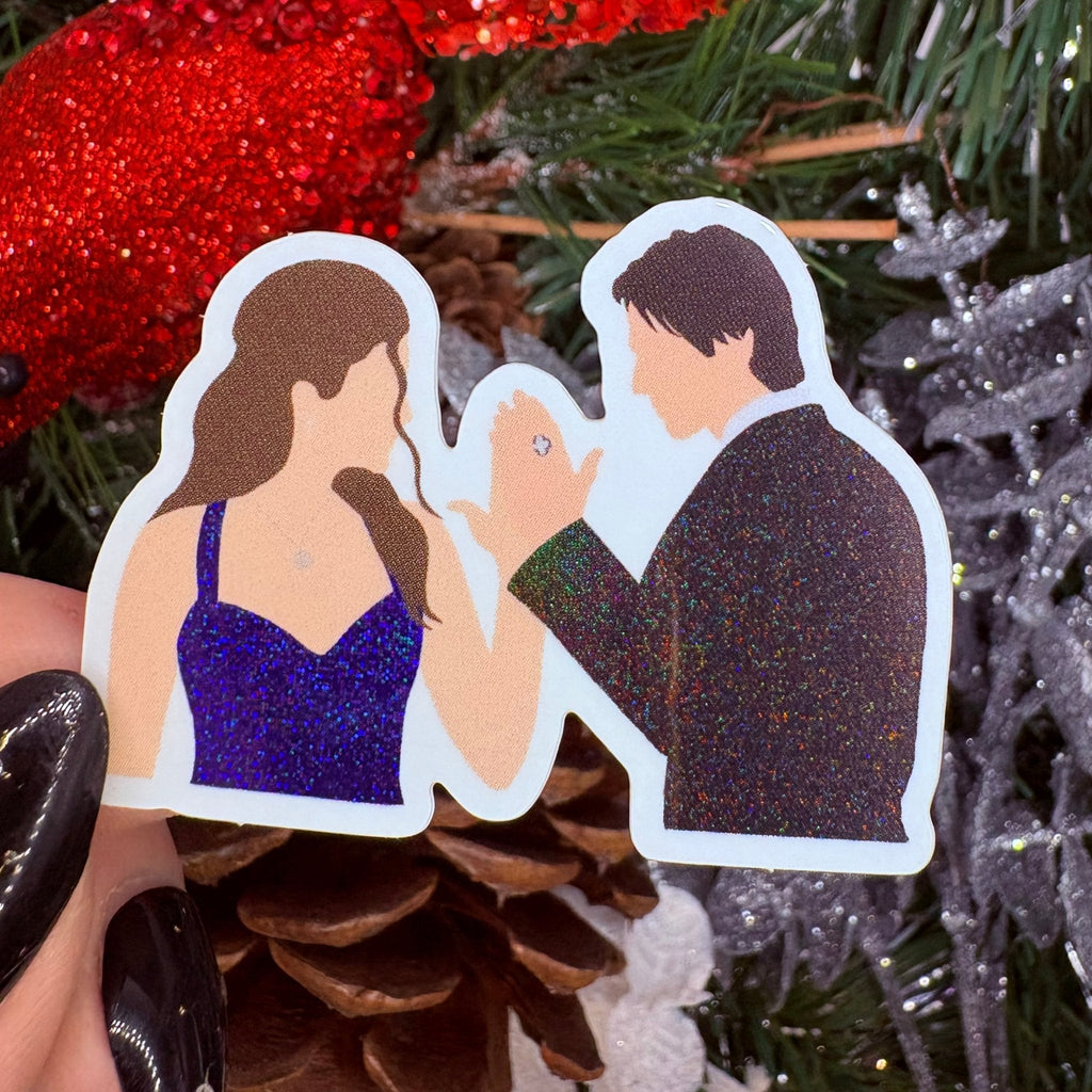 Elena and Damon Crushed Glitter Sticker