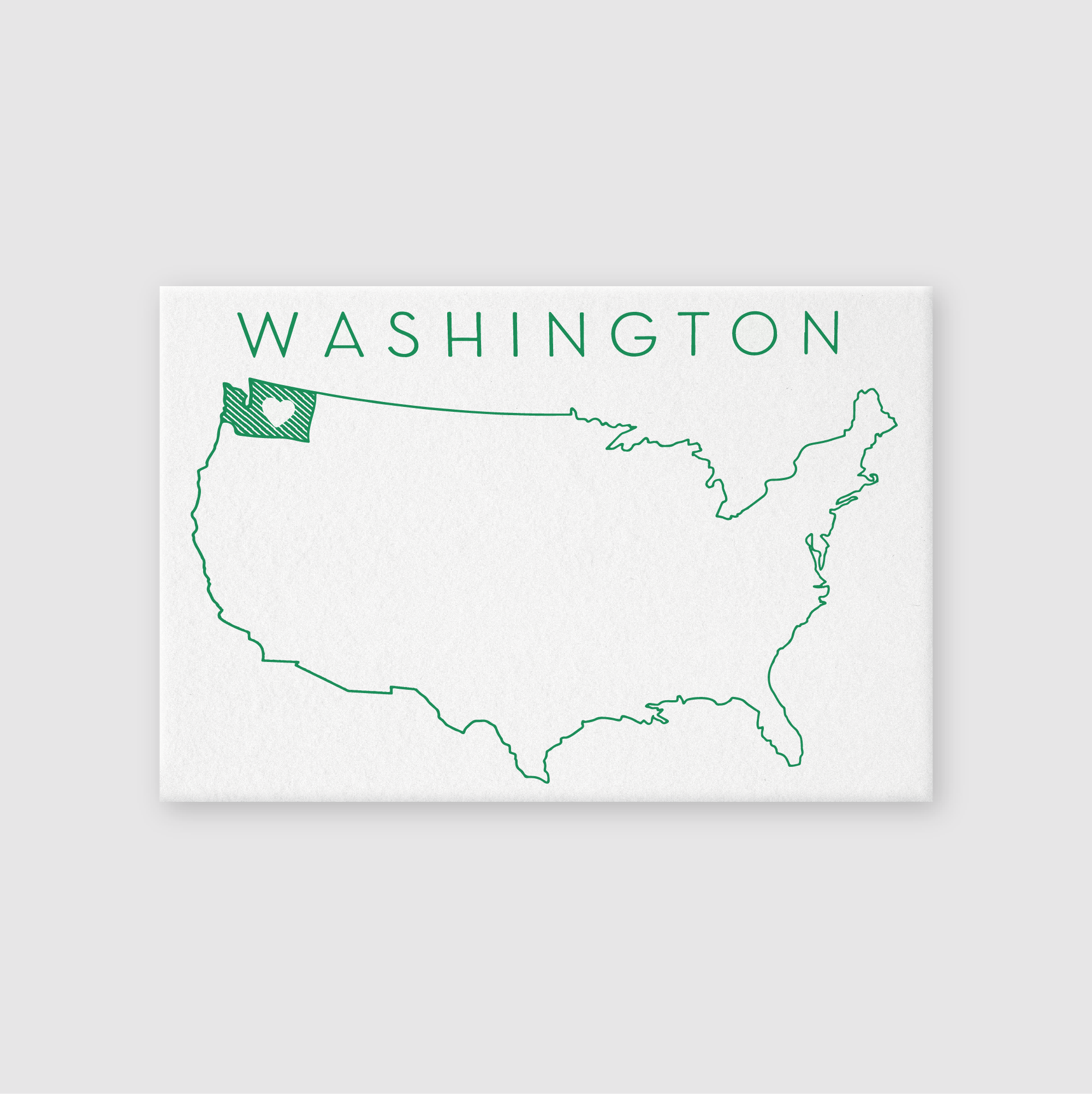 Washington State Green Heart Postcard