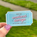 Emotional Damage by Fictional Characters Ticket Sticker