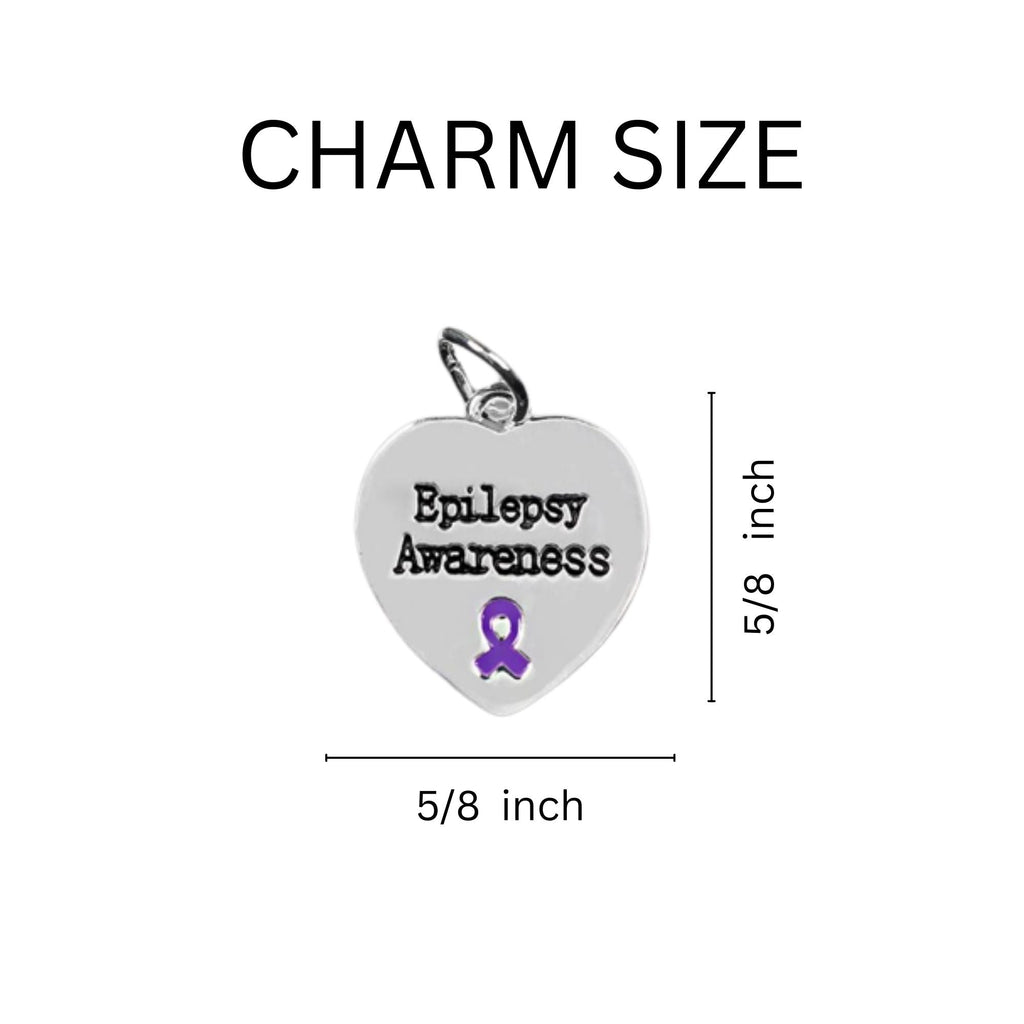 Epilepsy Awareness Heart Charms
