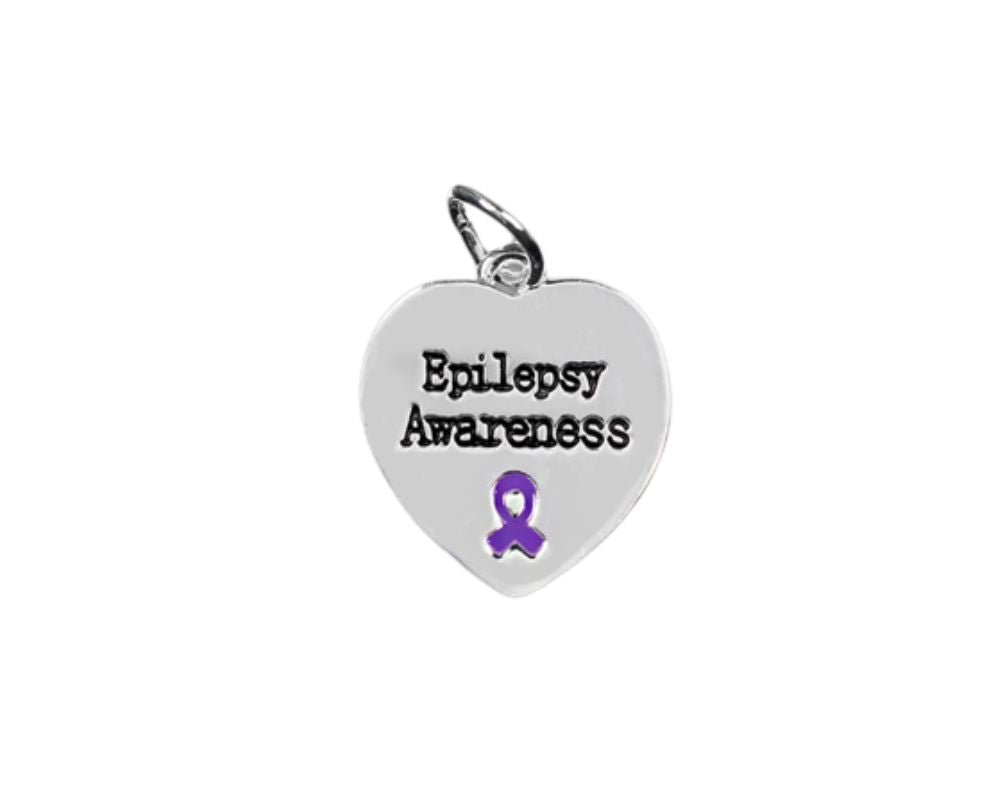 Epilepsy Awareness Heart Charms