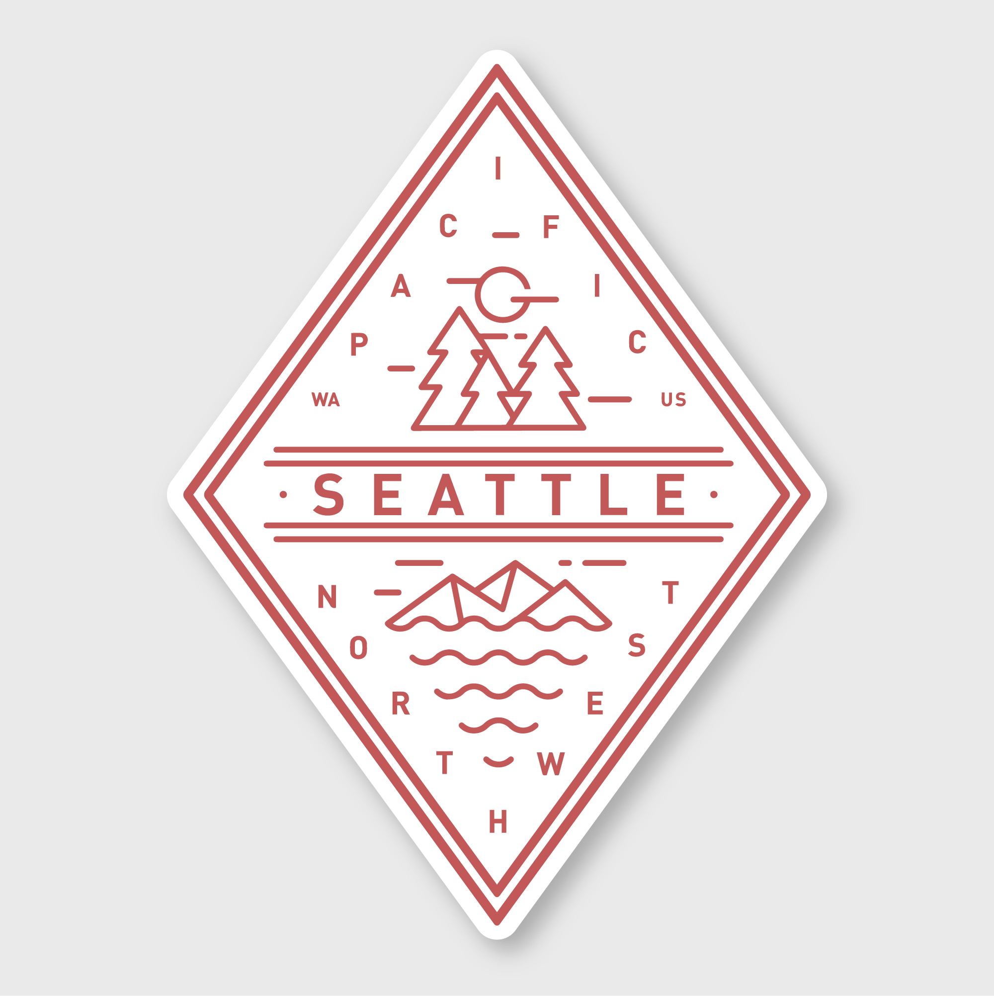 Seattle Red Diamond Sticker