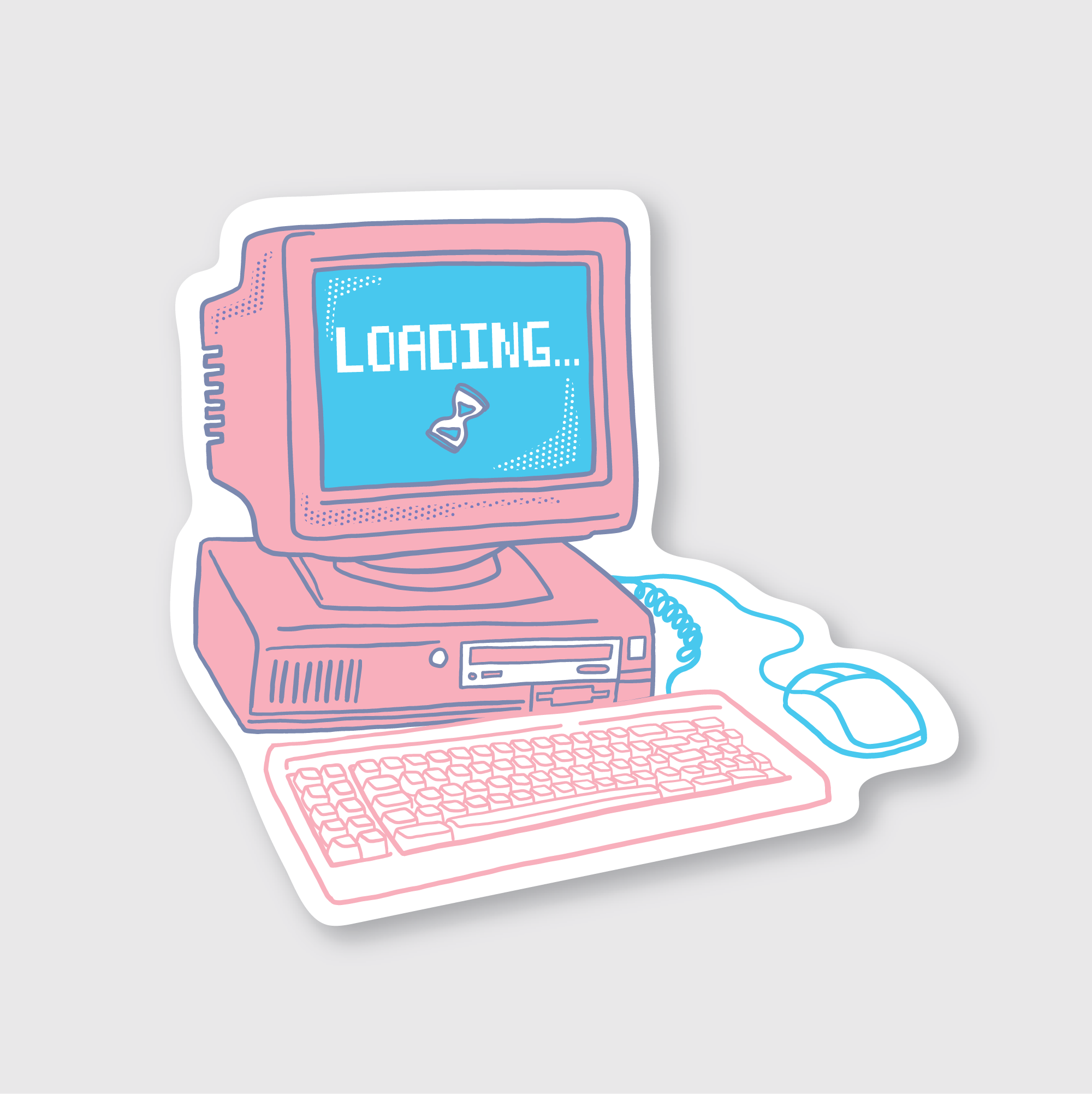 Loading Retro Computer Sticker