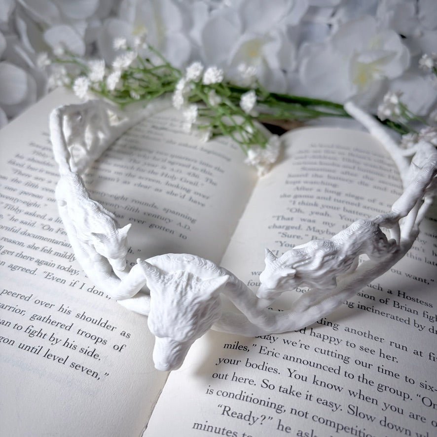 Fantasy Wolf crown, 3D printed tiara, lightweight cosplay accessory for adults