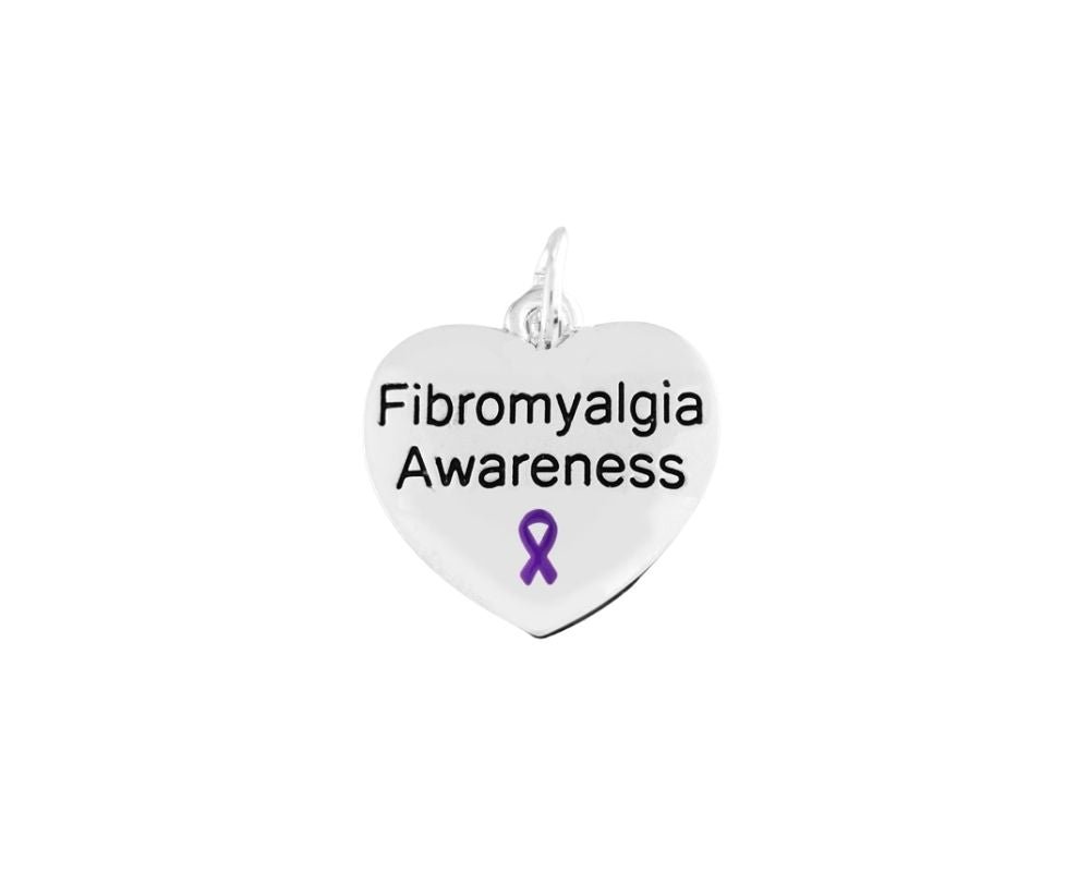Fibromyalgia Awareness Heart Charm