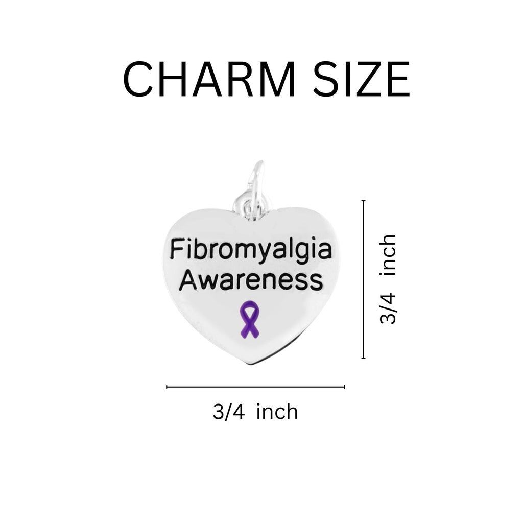 Fibromyalgia Awareness Heart Charm