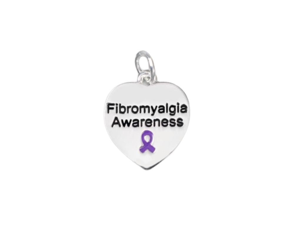 Fibromyalgia Awareness Heart Charms