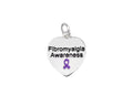 Fibromyalgia Awareness Heart Charms