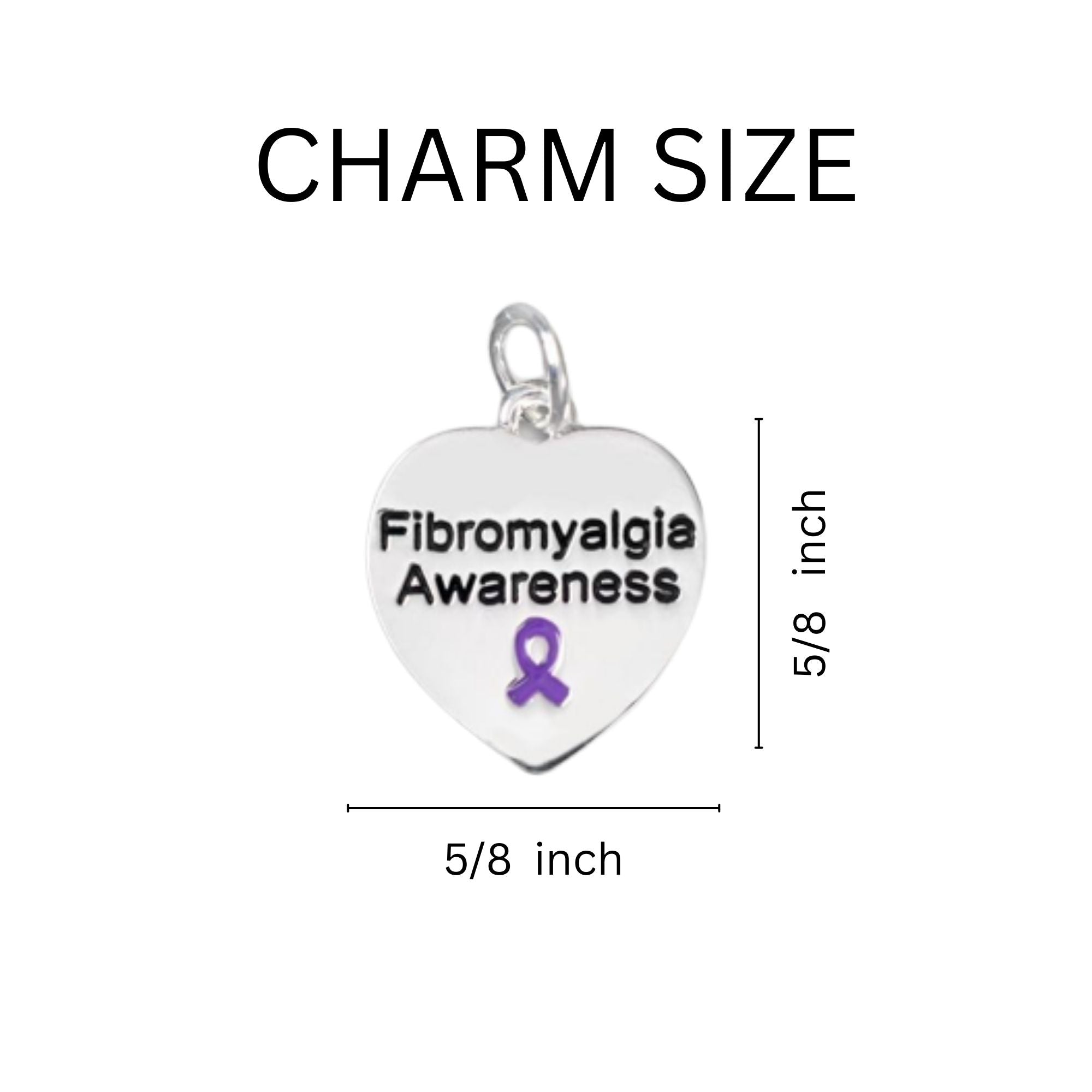 Fibromyalgia Awareness Heart Charms