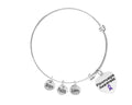 Fibromyalgia Awareness Heart Retractable Charm Bracelets