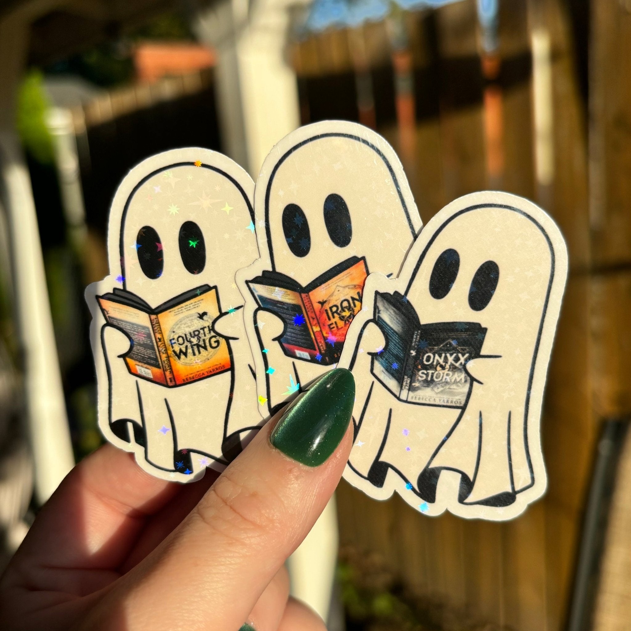 Ghost Reading Fourth Wing Trio Sticker Bundle