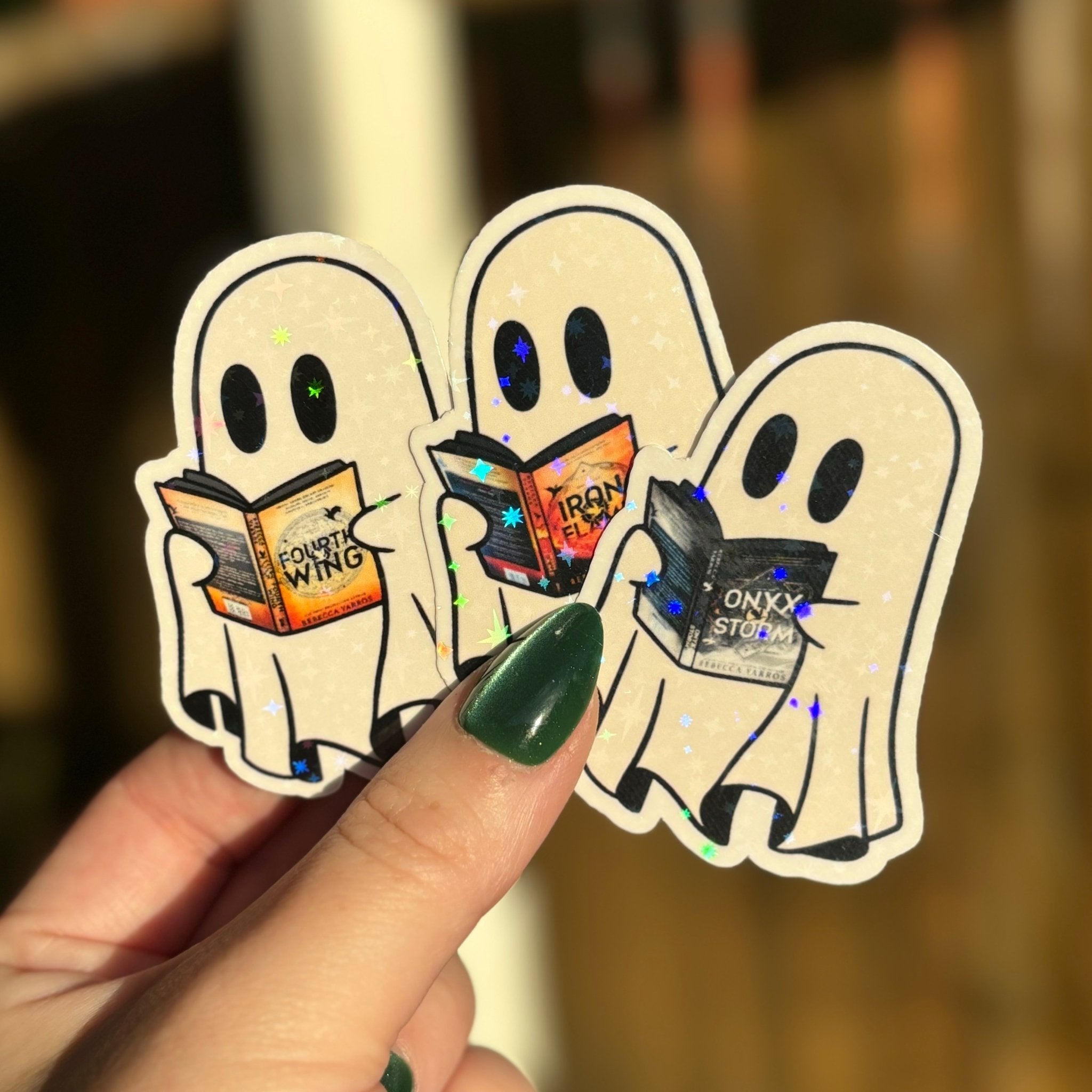 Ghost Reading Fourth Wing Trio Sticker Bundle