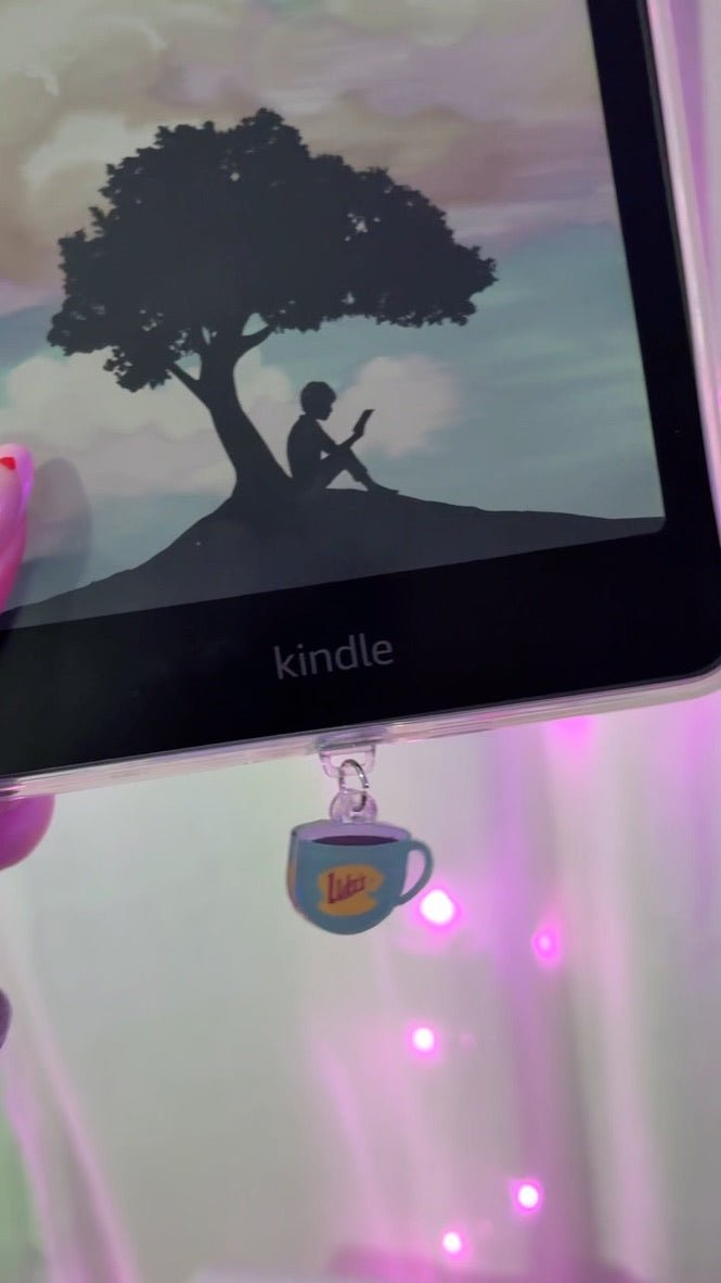 Coffee USB-C Dust Plug, Cup Charm, Hook Clasp, Holographic Finish