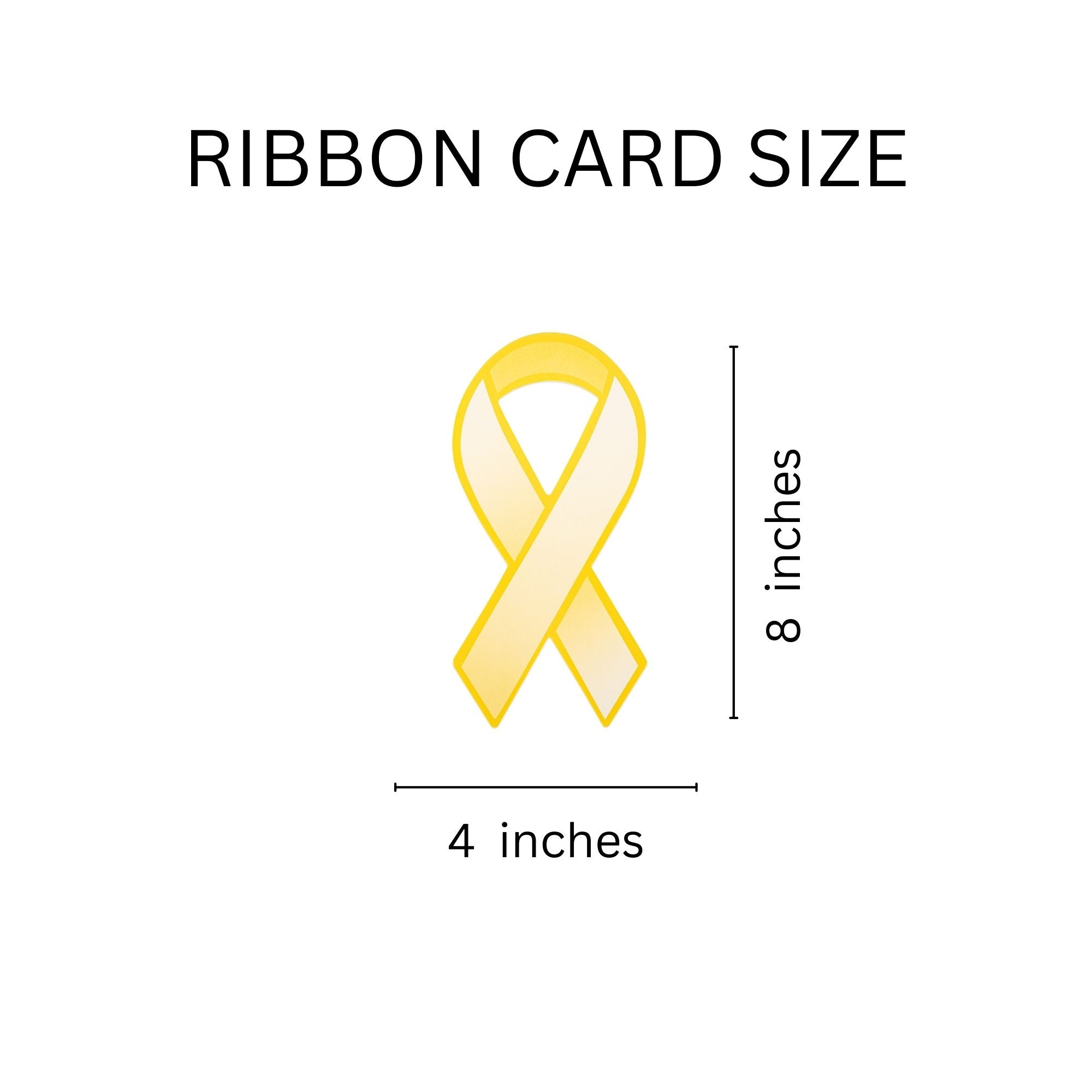 Gold Ribbon Paper Donation Ribbons (50/Pack)