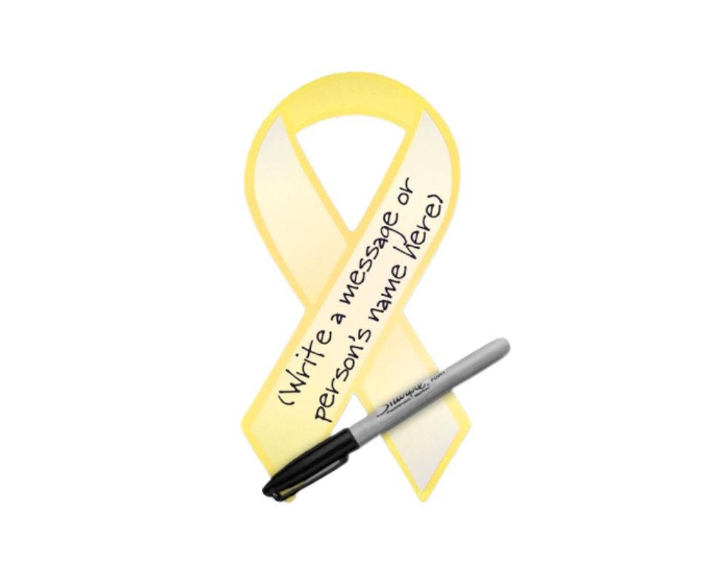 Gold Ribbon Paper Donation Ribbons (50/Pack)