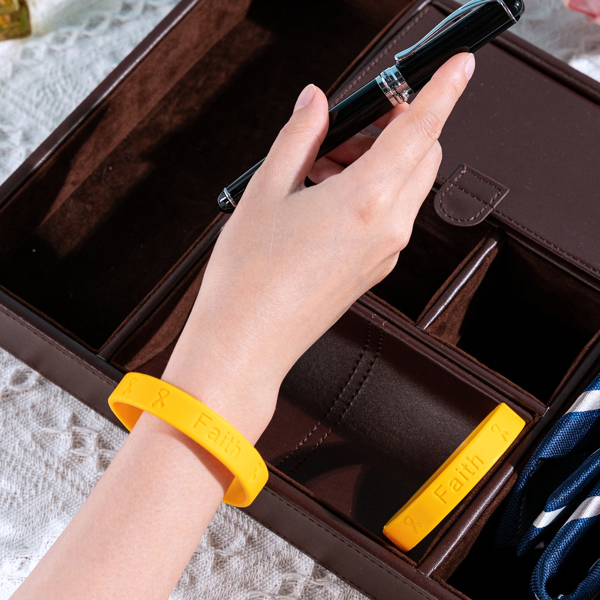 Gold Childhood Cancer Silicone Bracelet Wristbands