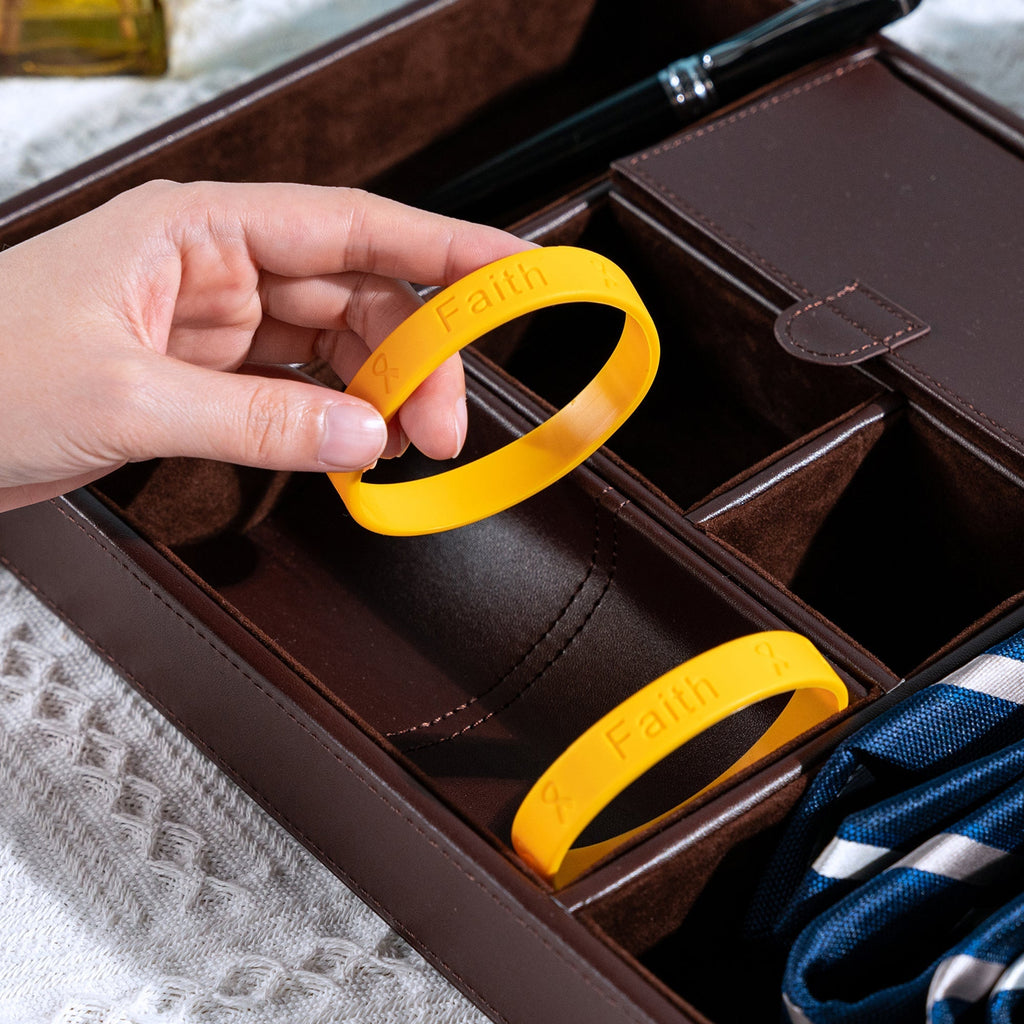 Gold Childhood Cancer Silicone Bracelet Wristbands