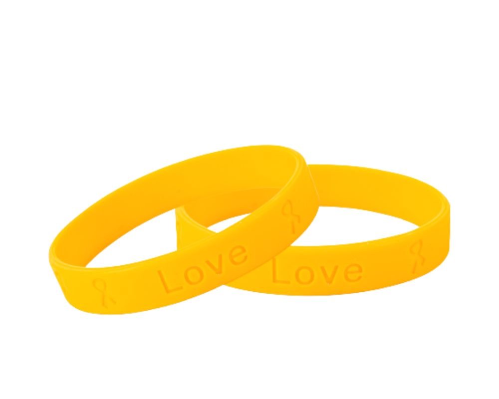 Gold Childhood Cancer Silicone Bracelet Wristbands