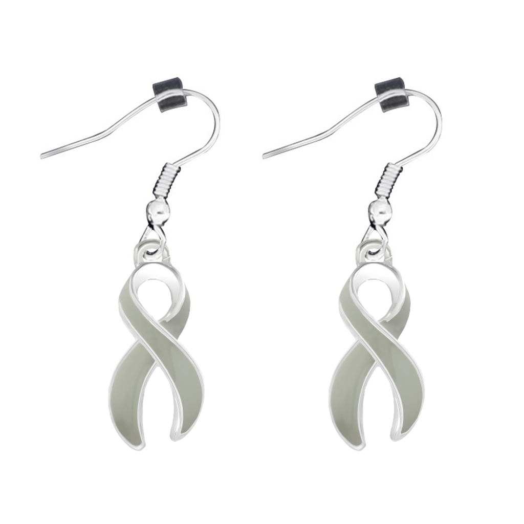 Gray Ribbon Hanging Earrings