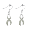 Gray Ribbon Hanging Earrings