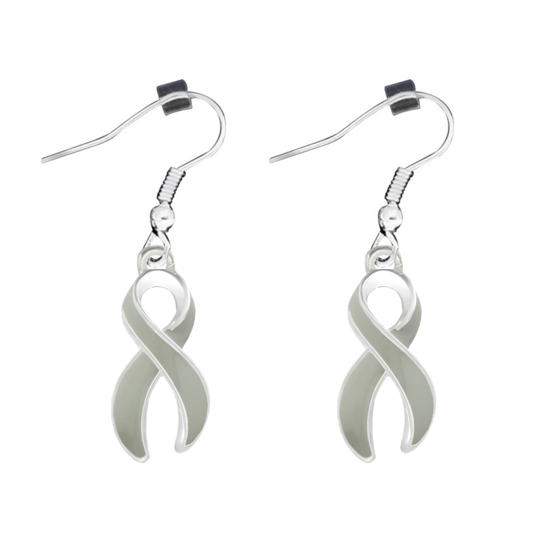 Gray Ribbon Hanging Earrings