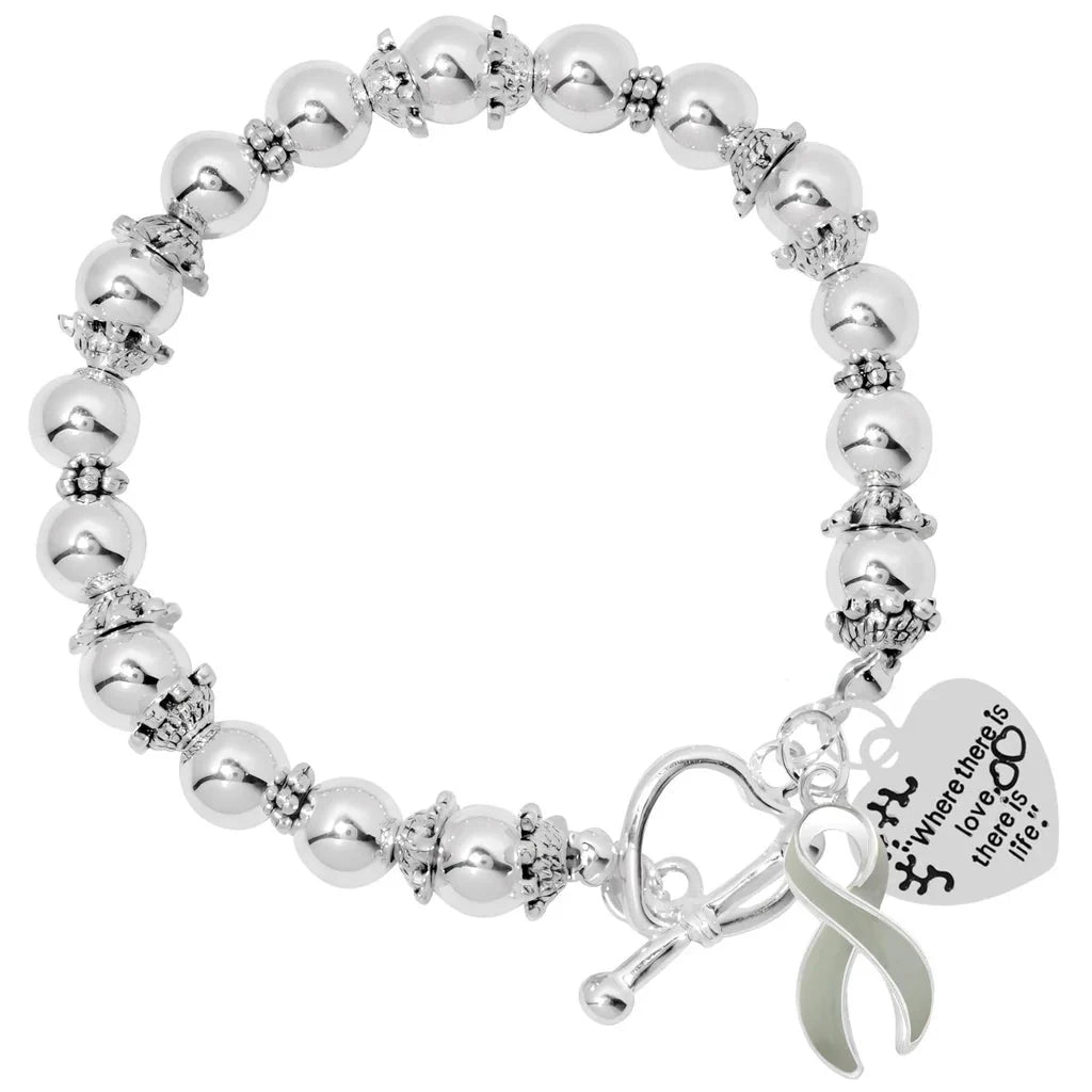 Gray Ribbon Where There is Love Bracelets