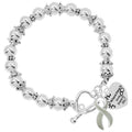 Gray Ribbon Where There is Love Bracelets