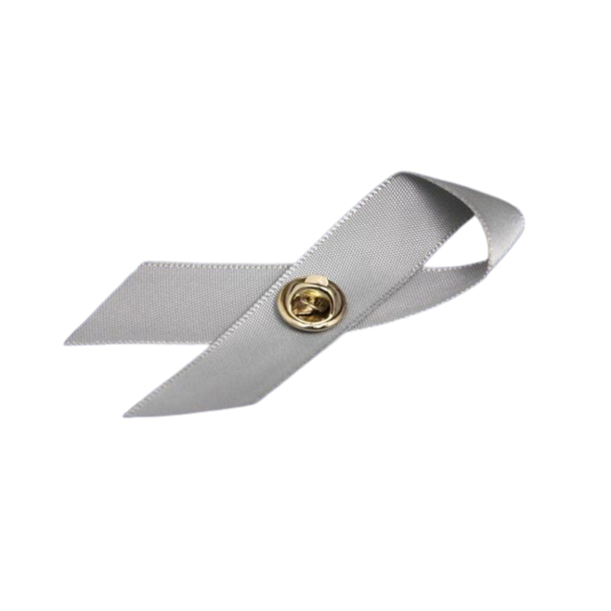 Gray Satin Ribbon Awareness Pins
