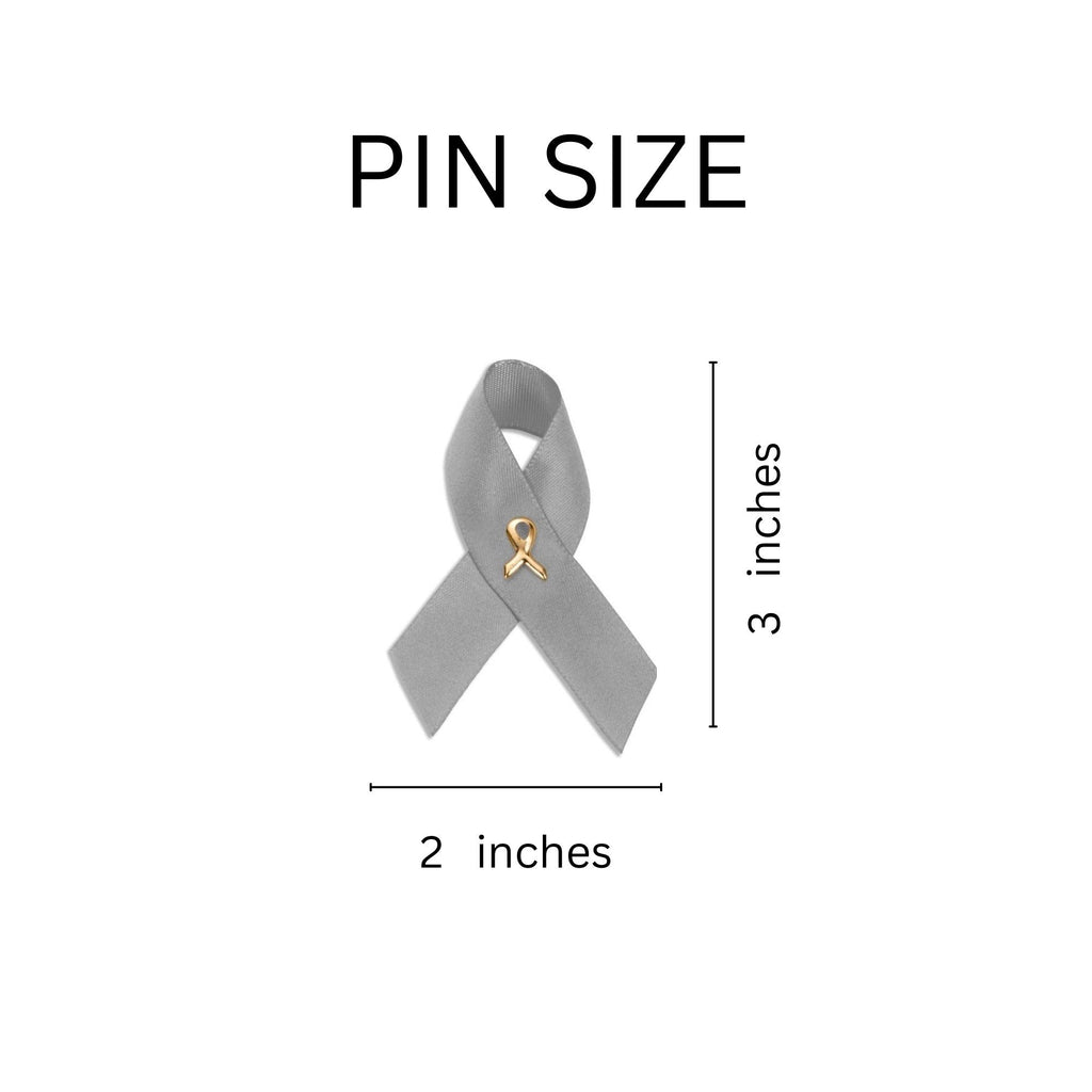 Gray Satin Ribbon Awareness Pins