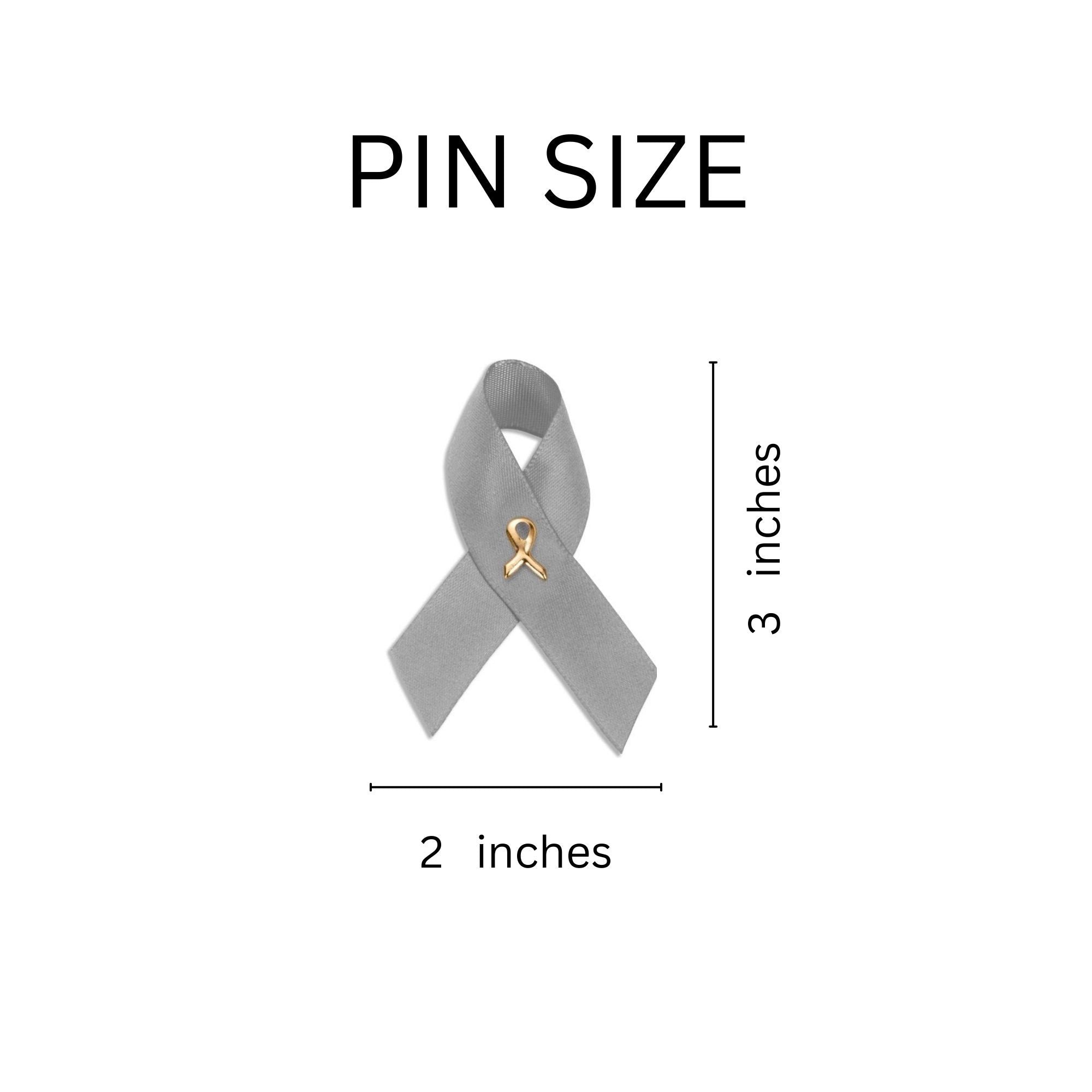 Gray Satin Ribbon Awareness Pins