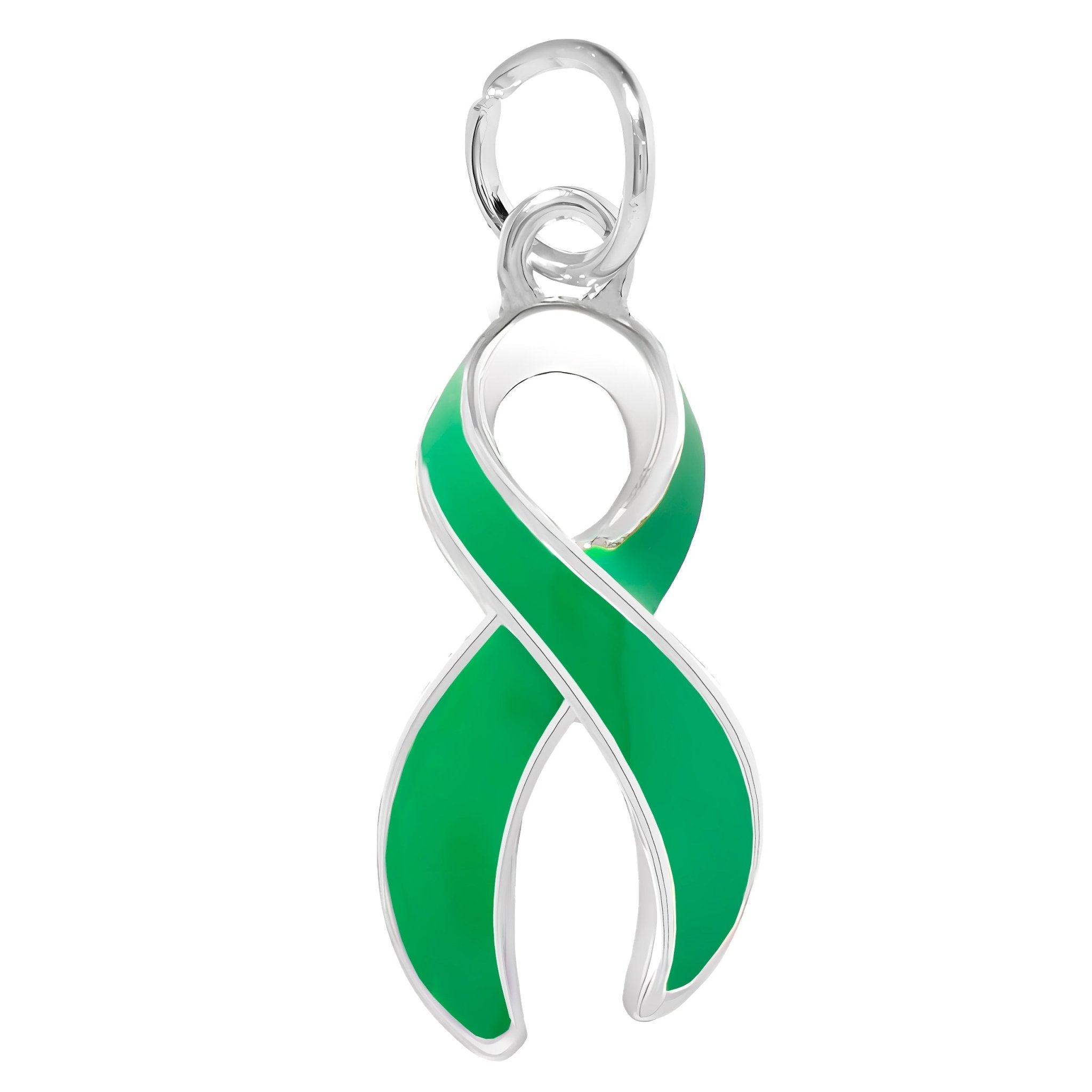 10 Pack Green Ribbon Charms