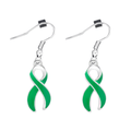 Green Ribbon Hanging Earrings