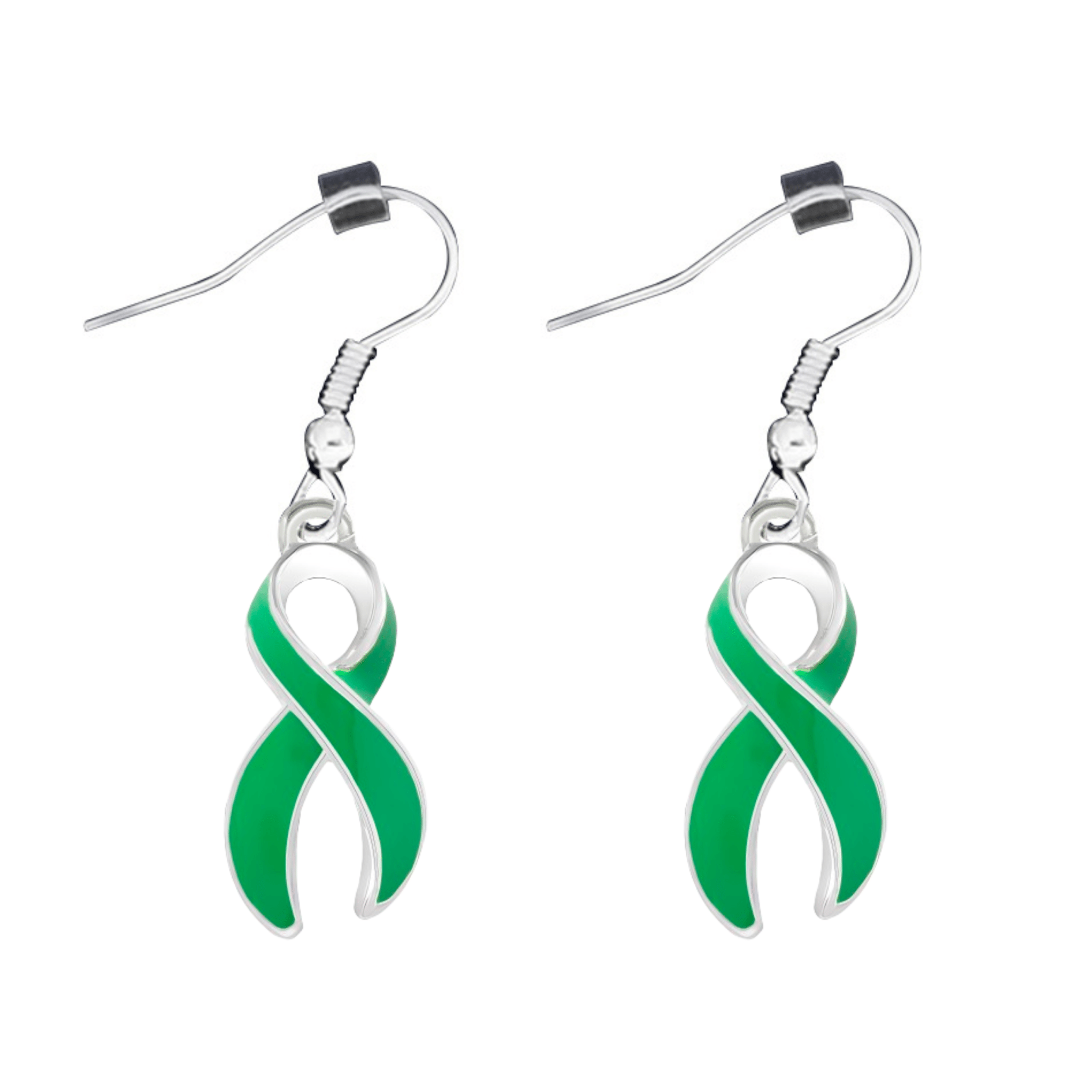 Green Ribbon Hanging Earrings