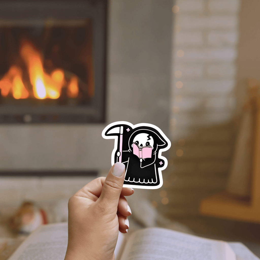 Grim Reader Clear Sticker