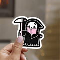 Grim Reader Clear Sticker