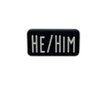 He Him Black Rectangle Pronoun Silicone Pins