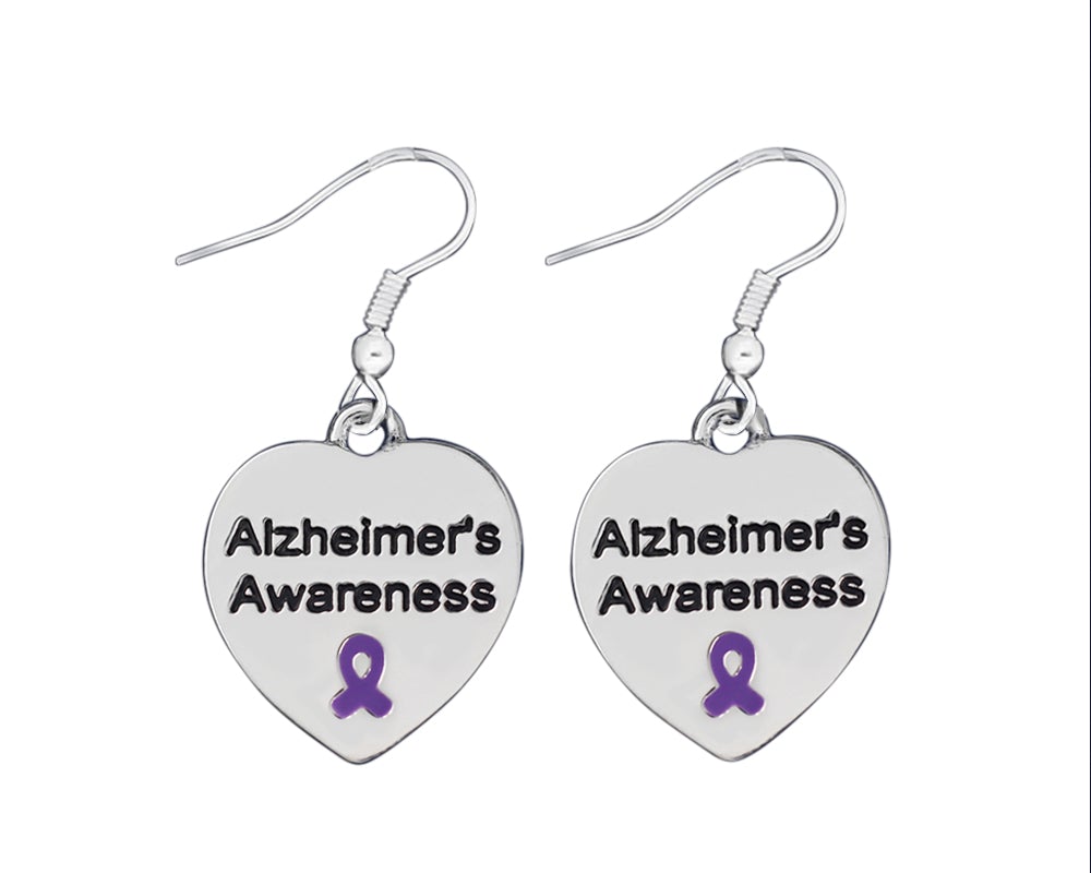 Heart Shaped Alzheimer's Awareness Earrings