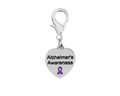 Heart Shaped Alzheimer's Awareness Hanging Charms