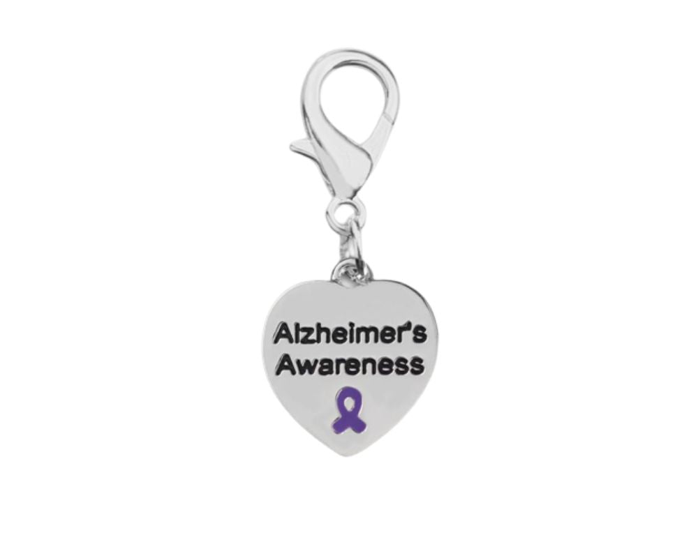 Heart Shaped Alzheimer's Awareness Hanging Charms