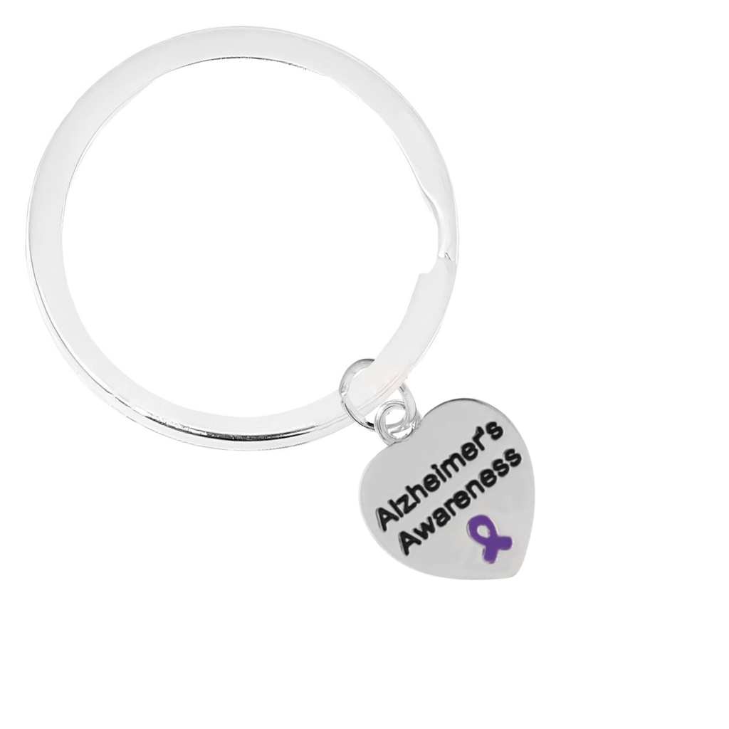 Heart Shaped Alzheimer's Awareness Split Style Keychains