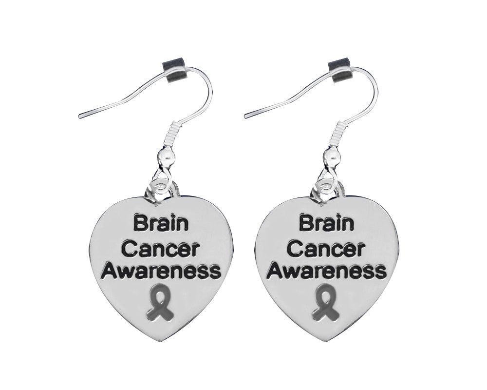Heart Shaped Brain Cancer Earrings