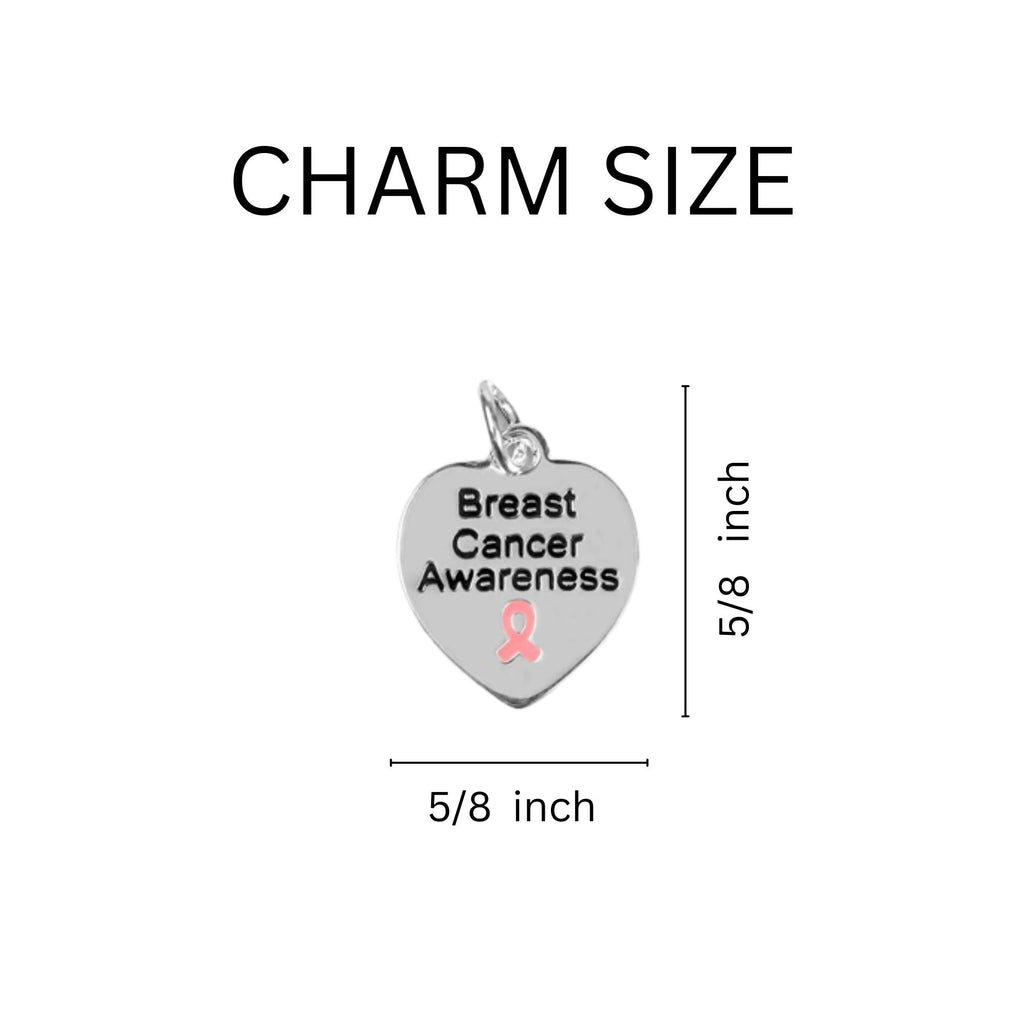 Heart Shaped Breast Cancer Awareness Earrings