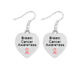 Heart Shaped Breast Cancer Awareness Earrings