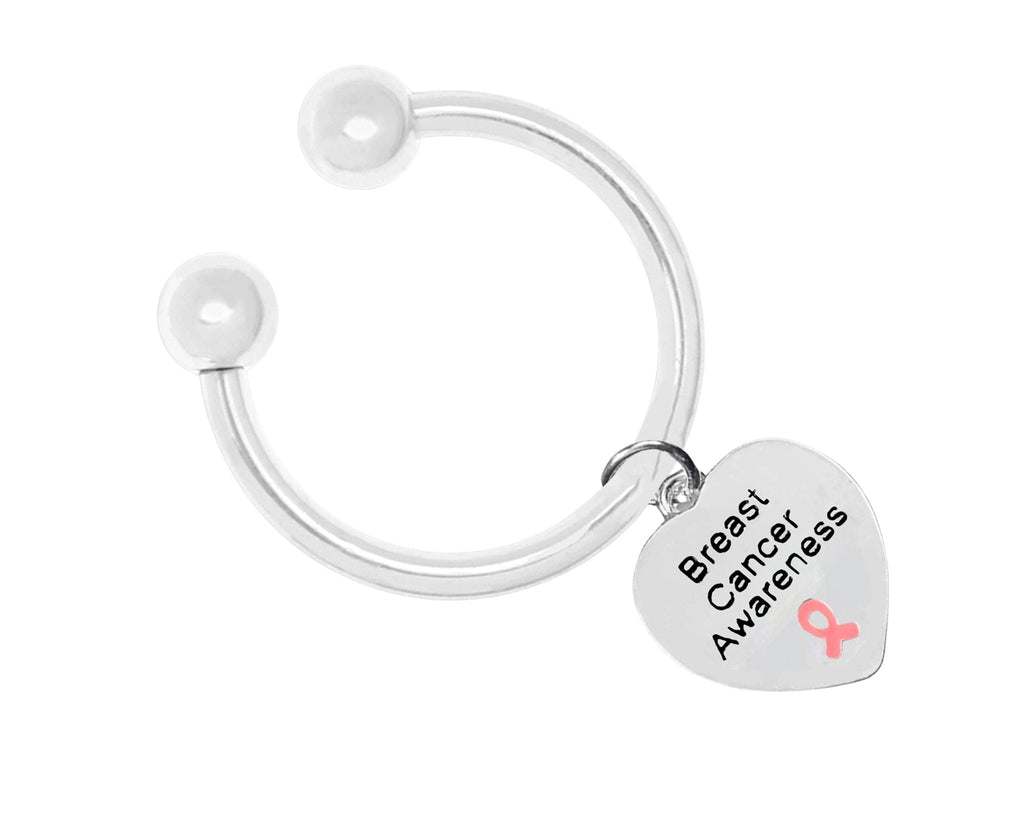 Heart Shaped Breast Cancer Awareness Keychains