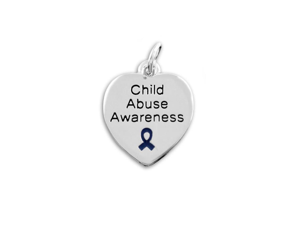 Heart Shaped Child Abuse Awareness Charms