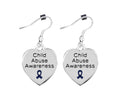 Heart Shaped Child Abuse Awareness Earrings