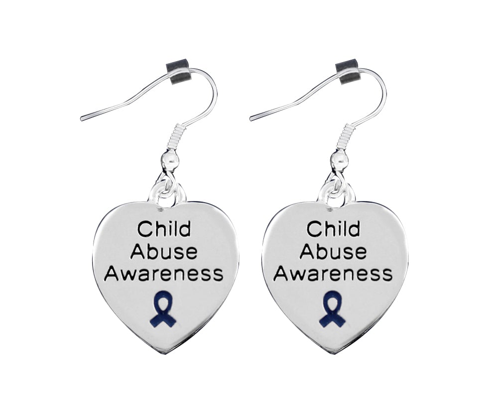 Heart Shaped Child Abuse Awareness Earrings